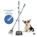 QiMH Upgraded Dog Pooper Scooper Extra Large, Adjustable Long Handle Stainless Metal Pet Poop Tray and Rake Set for Large Medium Small Dogs, Dog Waste Removal Bin Rake, Great for Grass, Street, Gravel