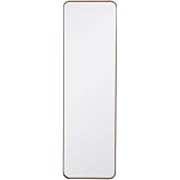 Elegant Decor Evermore 18x60 Soft Corner Metal Rectangular Mirror in Brass