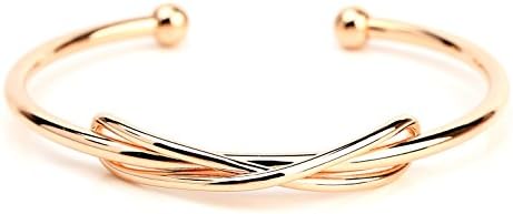 Dazzling Designer Bracelets in Rose, Gold or Silver (White Gold) Tones with/Without Sparkling Swarovski Style Crystals in Assorted Designs - Infinity, Knot and T-Bar