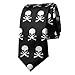 TopTie Unisex Black with Tiny White Skulls & Crossbones Skinny 2" inch Necktie