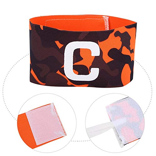 Player Bands, Durable Nylon Soccer Armband Adjustable Captain Bands for Outdoor Team Sports Groups(Orange) - Thumbnail 2
