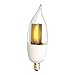 Euri Lighting Flickering Flame Bulb ECA9.5-1120fc LED CA9.5, Warm White (2200K), Non-Dim, 1W (10W Equal), 50 lm, 120 Degree Angle, UL, One Count