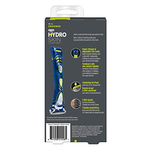 Schick Hydro 5 Beard Groomer, 4-in-1 Power Razor for Men, 1 Handle and 1 Refill - Image 2
