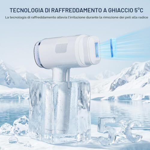 NALONE Pulsed Light Epilator with Cooling Function, 4-In-1 HR/SC/RA/BT IPL Women's Laser Epilator, 999,900 Pulsed Light Suitable for Hair Removal Body, Face, Armpits, Legs (White (22J))