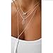 Usstore Women Lady M Pearl Beaded Leaves Feather Multilayer Irregular Pendant Chain Statement Necklace