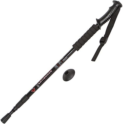 NONPAREIL Extendable Aluminum Trekking & Hiking Pole - Telescoping Walking Stick for the Great Outdoors (Black)