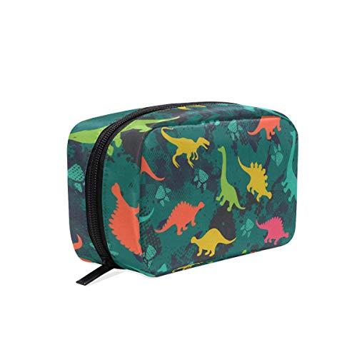 Makeup Organizer Colorful Dinosaurs Womens Zip Toiletry Bag Large