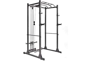 papababe Power Cage, Squat Rack with LAT Pulldown(Power Cage Lat Pulldown)