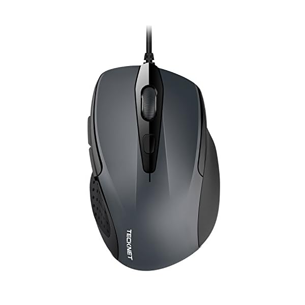 TECKNET USB Wired Mouse, 6-Button Corded Mouse with 2 Adjustable DPI, Optical Computer Mouse with Ergonomic Design and…