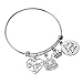 Miss Pink 16th Birthday Jewelry Gifts for Women Stainless Steel Expandable Bangle Sweet 16 Year Old Charm Bracelets for Daughter Granddaughter