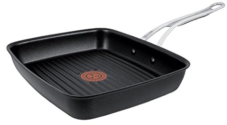 Tefal E21141 Jamie Oliver Premium Series Aluguss Induction Grillpfanne (23 x 27 cm) schwarz, Aluminium