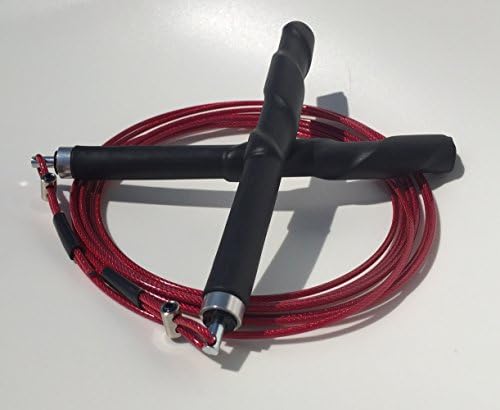 Cyclone Speed Rope - Ultra Premium Jump Rope - (Black/Red) - Best for Double Unders, WOD's - FREE Flexi Tie With Purchase - Beware of Low Quality Imports - 100% Made in the USA