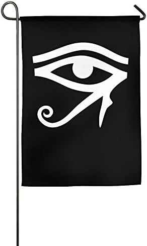 AquarScorp THE EYE OF HORUS Ra Egyptian Illuminati Garden Flag 12 X 18 Inch Size Banner For Outdoor Decoration Black