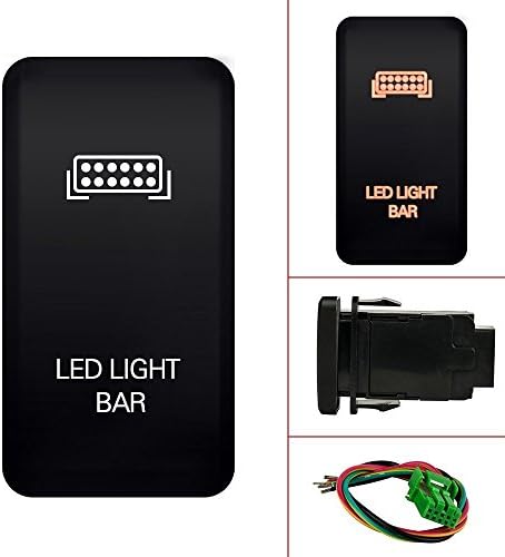 Aupro 12V Push Switch Orange LED Light Bar For Toyota Fortuner Hilux Tacoma 2005-2011