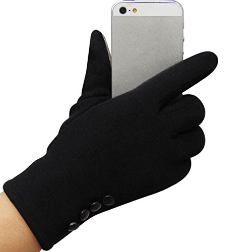 Beautyvanï¼Œ Cute Fashion Touch Screen Winter Warm Wrist Gloves (Black)