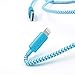 iPhone 7 Charger, iPhone 6 Charger, 6 Ft Long Apple Charger F-color Apple MFi Certified Braided 8 Pin Lightning CableCord for iPhone 7 6S 6 Plus 5S 5C,iPhone SE, iPad Mini 4 iPad Pro Blue