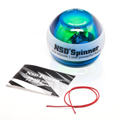 NSD Power Lit Spinner Gyroscopic Wrist and Forearm Exerciser Featuring LED Light, Blue