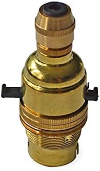 Lamps and Lights Lampholders Bayonet Cap Switched with Cord Grip (Brass), half inch female threaded entry