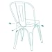 Belleze Set of (4) Vintage Style Dining Chairs Steel High Back Side (Silver)