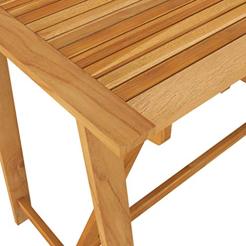 vidaXL Akazienholz Massiv Garten Stehtisch Bistrotisch Bartisch Gartentisch Partytisch Esstisch Holztisch Tisch Innen Außen 140x70x104cm – Bild 6