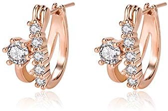 K L Y ピアス 超美品再入荷品質至上 レディース フープ 18金rgp リング 最高級ジルコニア 人気ピアス 金属アレルギー対応 ピンクゴールド プレゼント アクセサリー 可愛い