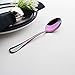 6 Piece Dinner Spoon Set Rainbow Multicolor Stainless Steel Table Soup Dessert Spoon Silverware Flatware Utensil Cutlery Set Service for 6 Mirror Finish Dishwasher Safe 7.2 Inches