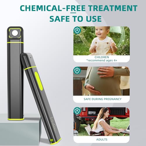 Vibis Insect Bite and Sting Relief, Rechargeable Bug Bite Itch Relief Thing Fast Symptom Relief for Mosquito Bites, Chemical-Free Treatment Natural Relief from Bug and Mosquito Bites Itching - Grey