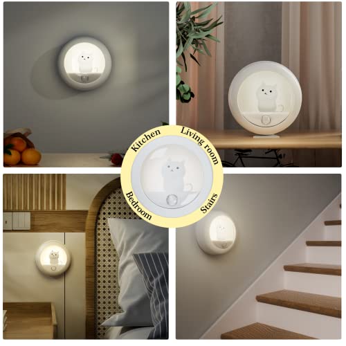 LED Nachtlicht mit Bewegungsmelder - Warmweiß LED Nachtlicht, Aufladbar USB Nachtlicht Kinder mit 3 Modi (Auto/ON/OFF), Nachtlicht Baby für Kinderzimmer, Schlafzimmer, Treppen, Flur, Küche