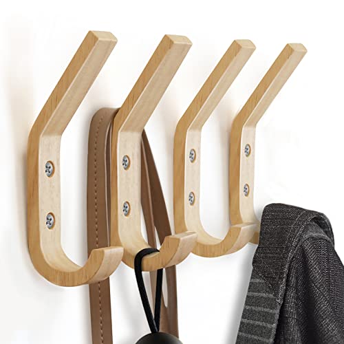 Wooden Coat Hooks Wall Hooks,Natural Oak Wood Hooks Decorative Vintage Wood Wall Hooks Organizer
