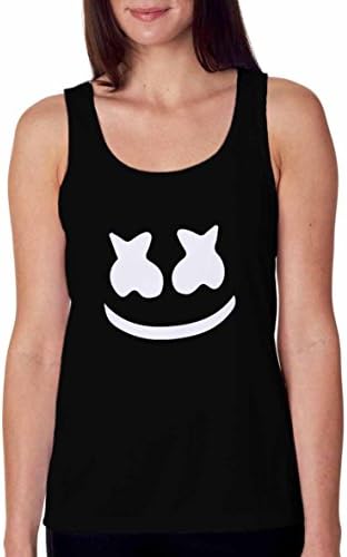 Tank Top For Women Marshmello Face Black Size L