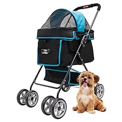 Swift Pet Stroller - Teal: Zipperless, Quality Mesh