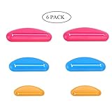 GCOA 6 Pack Toothpaste Tube Squeezer Dispenser Toothpaste Clips, Reduces Waste - 3 Sizes