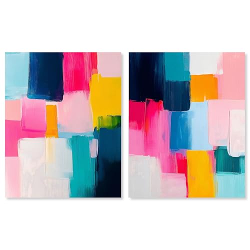 Art Remedy Spectral Maze SET Canvas Set of 2 Modern Wall Art, Gallery Wrapped,…