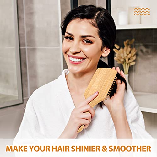 Pack of 2 Bamboo Hair Brushes, 100 Natural Ecofriendly Hair Brush