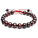 JOVIVI 8MM Tiger Eye Birthstone Gemstones Healing Power Crystal Macrame Adjustable Beaded Bracelet, Unisex
