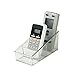 Small Remote Control Holder Transparent Organizer Clear Acrylic Media Storage Box Makeup Organizer,Store tv Remote Holders,Brush,Pencil,Glasses and Media Player