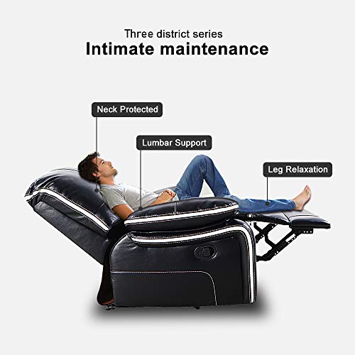 LCH Single Recliner Sofa Chair – Support Back and Waist Design of Reclining Couch Seat Body Relaxing - Thumbnail 4