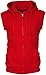 ANGEL COLA Men's Sleeveless Hoodie Zip Up Vest PT601 N.Red XL