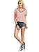 ROMWE Women's Casual Short Sleeve Cute T-Shirt V-Neck Summer Cotton Tops Pink L