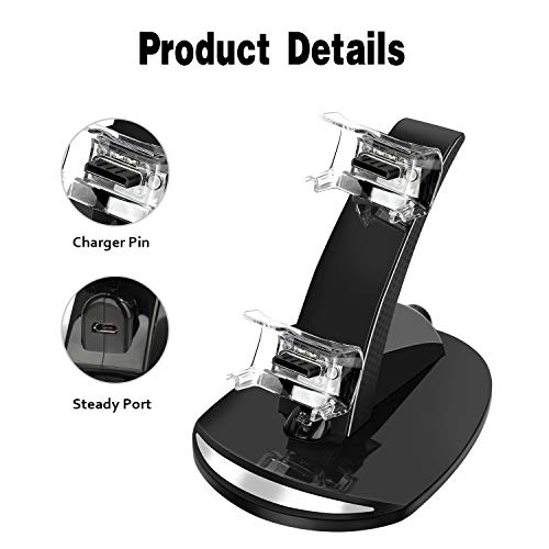 image for DCMEKA Xbox 360 Controller Charger with 2 Pcs 1200mAh Rechargeable Bat