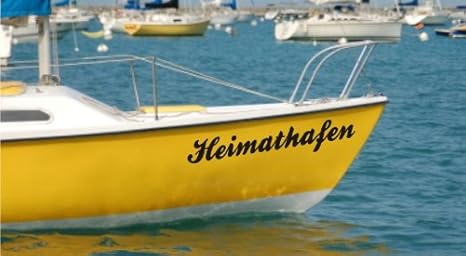 Shirtstown Bootsname Heimathafen Aufkleber 2 Stück 40cm