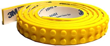 Premium Toy Block Tape, Lego and Nimuno Loops Compatible Baseplate Toy Brick lego Tape, 3M Reusable Adhesive Strips, Multiple Colors (YELLOW)
