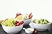 DOWAN 3-Packs Porcelain Serving/Salad Bowls, 2.4 Quart White Fine Large Soup Bowl