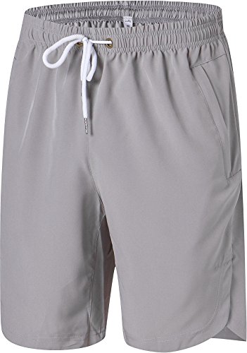 Mens Shorts - Quick Dry Stretchable Athletic Shorts for Running, Training, Workout – Swim Trunks for Watersports Swimming (M, BEIGE)