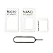 New Nano and Micro Sim Adapter with Eject Pin Needle - 10 Pack
