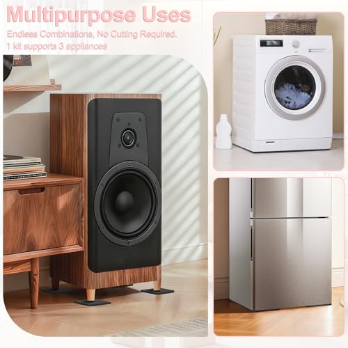 NIUXX 3-in-1 Anti-Vibration Mat Washing Machine 1 cm EVA Damper Set of 3 | Modular EVA Washing Machine & Dryer Mat Stops spin hiking, dampens noise, protects floors. No cutting