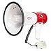 Pyle Megaphone Speaker PA Bullhorn - with Built-in Siren 50 Watts Adjustable Volume Control & Record Function - Ideal for Football, Baseball, Cheerleading Fans, Coaches or for Safety Drills PMP58U