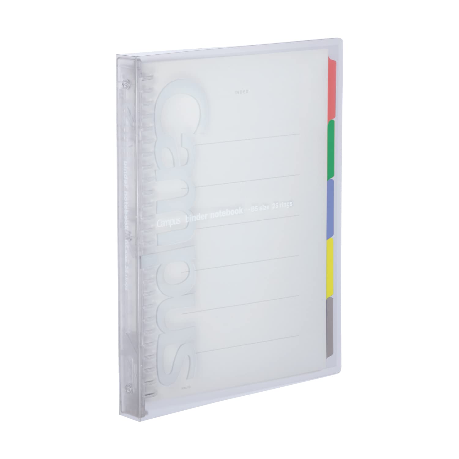 Kokuyo Binder Notebook Binder B5, 26 Rings, Switch Opening, Capacity 100 Sheets, Made in Japan (Transparent P333NT)