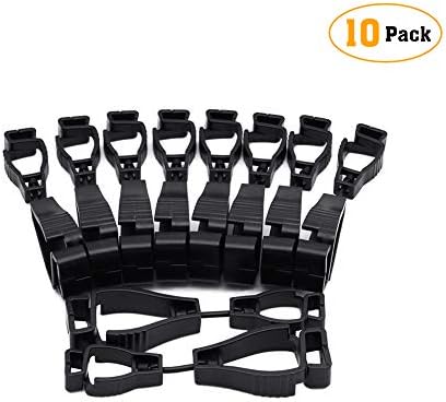 Glove Clip Holder Safety Gear Attach Gloves Towels Glasses Helmets Hanger Guard Labor Work Clamp Grabber Catcher Safety Work POP (10pcs Black)