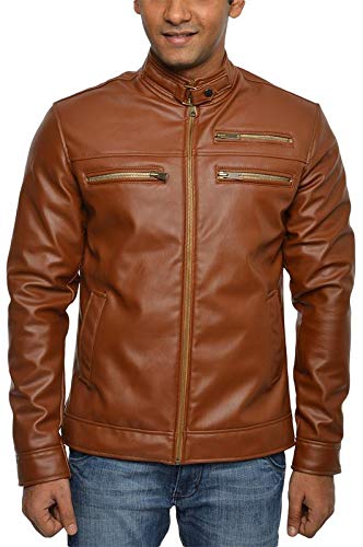 tan faux leather jacket